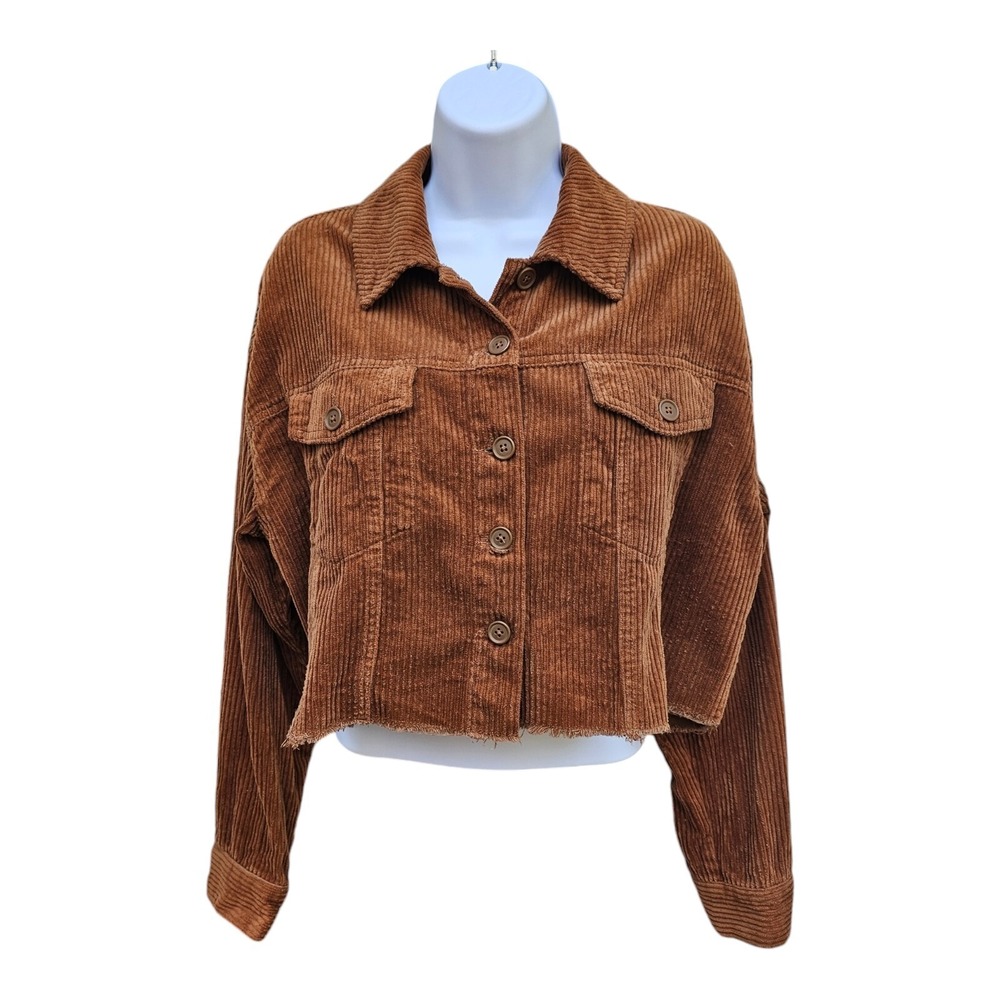 Forever 21 Cropped Corduroy Jacket Size 6 Brown #S106/107